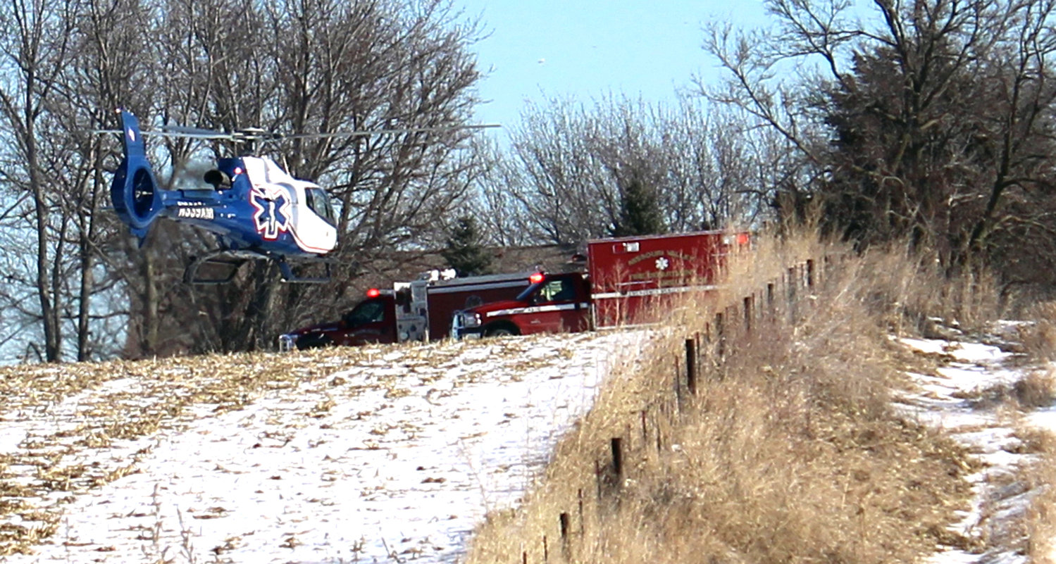 Tree trimming accident sent one to hospital via Life Net Missouri